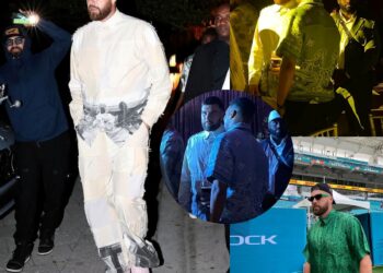 The Kansas City Chiefs star hit up Carbone Beach for a star-studded party following the day’s on-grid action, which saw British driver Lando Norris claim his first Formula One victory. 