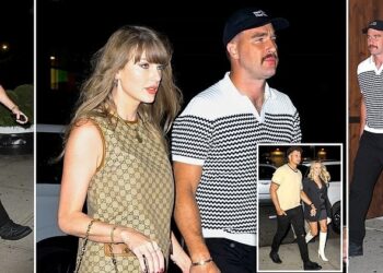 Taylor Swift and Travis Kelce head out for New York double date with Patrick and Brittany Mahomes after PDA-packed day at the US Open final