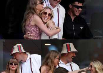Taylor Swift embraces Brittany Mahomes as Chiefs QB’s wife and Travis Kelce wear matching outfits at US Open final